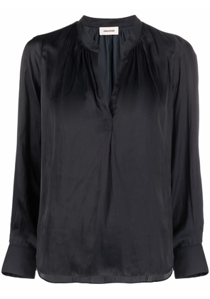 Zadig&Voltaire satin-finish V-neck blouse - Black