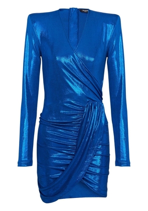 Balmain glittered ruched dress - Blue