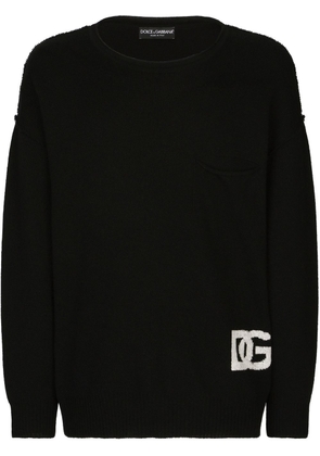 Dolce & Gabbana raw-hem cashmere jumper - Black
