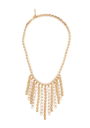 Alessandra Rich fringed crystal-bead embellished necklace - Gold