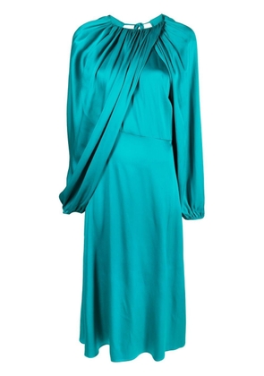 colville draped-detail silk dress - Blue