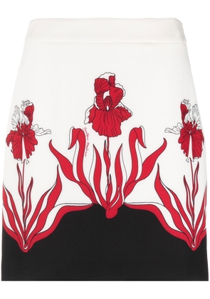 Boutique Moschino floral-print high-waisted skirt - White
