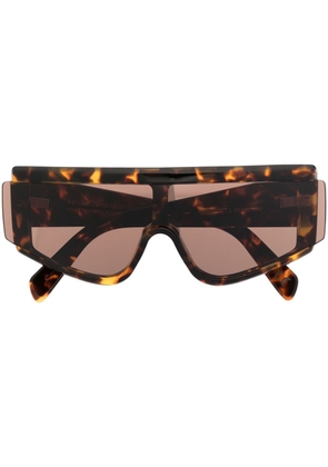Retrosuperfuture Zed Burnt-Havana shield sunglasses - Brown