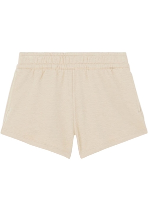 Burberry embroidered logo shorts - Neutrals