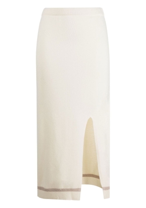 Lorena Antoniazzi stripe-trimmed knitted skirt - Neutrals