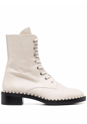 Stuart Weitzman pearl-embellished ankle boots - Neutrals