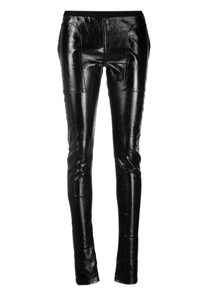 Rick Owens mid-rise faux-leather trousers - Black