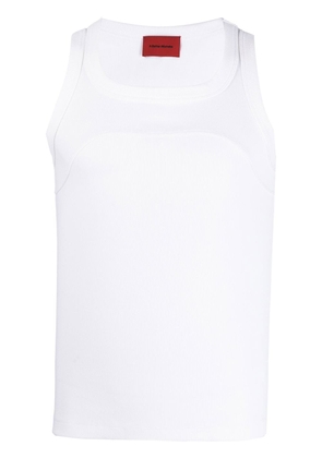 A BETTER MISTAKE Exposed ribbed tank top - White