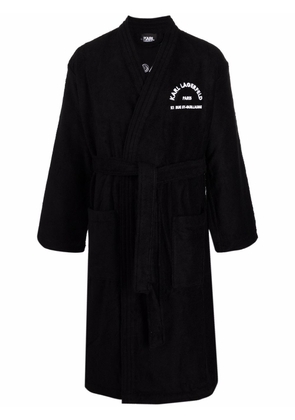 Karl Lagerfeld logo-embroidered dressing gown - Black
