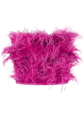 Patrizia Pepe feather cropped top - Pink
