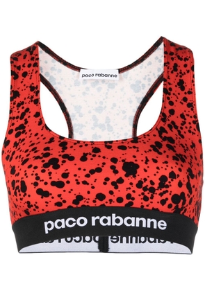 Rabanne abstract-print bralette top - Red