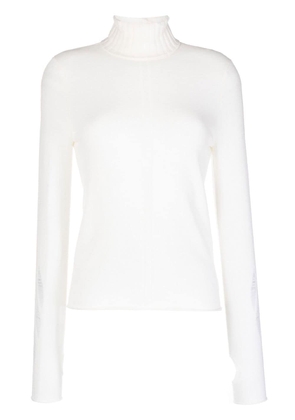 Dion Lee distressed-finish roll neck jumper - White
