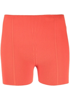 AERON ribbed-knit detail shorts - Red