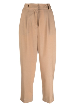 Semicouture cropped tapered-leg trousers - Neutrals