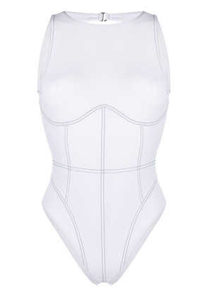 Noire Swimwear open-back one-piece swimsuit - White