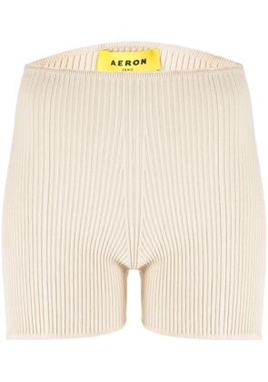 AERON rib-knit cycling shorts - Neutrals