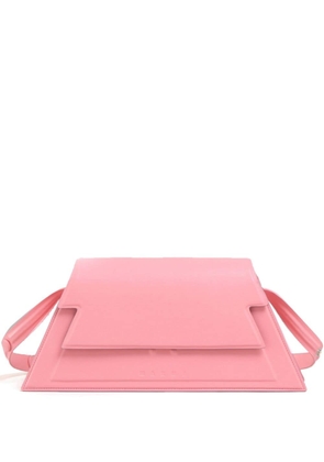 Marni logo-debossed leather shoulder bag - Pink