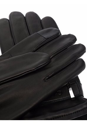 Calvin Klein leather rivet gloves - Black