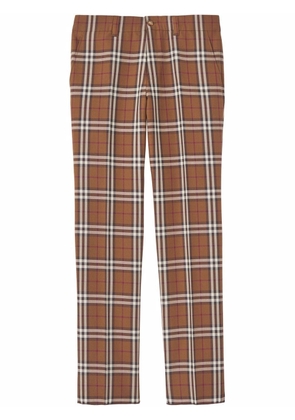 Burberry check-print tailored trousers - Brown