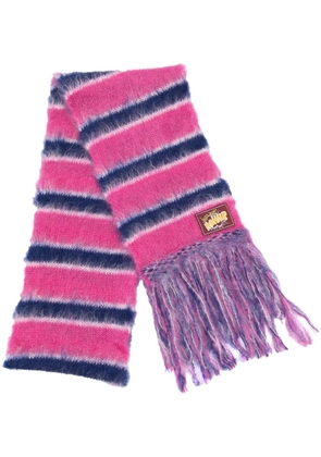 Marni striped knitted scarf - Pink