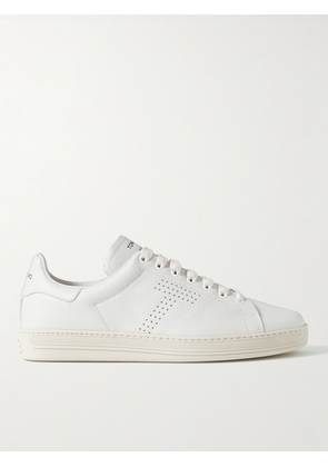 TOM FORD - Warwick Perforated Full-Grain Leather Sneakers - Men - Neutrals - UK 6
