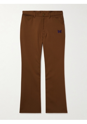 Needles - Slim-Fit Bootcut Logo-Embroidered Twill Trousers - Men - Brown - S