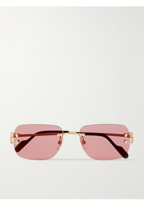 Cartier Eyewear - Frameless Gold-Tone and Acetate Sunglasses - Men - Gold
