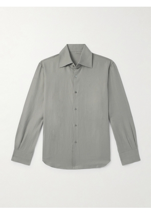 Stòffa - Spread-Collar Cotton and Linen-Blend Shirt - Men - Gray - IT 44