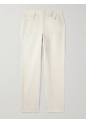 Stòffa - Straight-Leg Cotton and Linen-Blend Twill Trousers - Men - Neutrals - IT 46