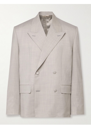 Givenchy - Double-Breasted Wool-Twill Blazer - Men - Gray - IT 46