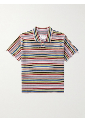 Maison Margiela - Gauge Slim-Fit Frayed Striped Cotton Polo Shirt - Men - Multi - S
