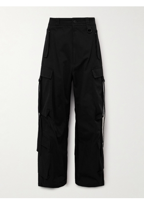 Givenchy - Wide-Leg Embellished Cotton-Twill Cargo Trousers - Men - Black - IT 46