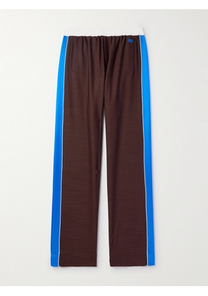 Wales Bonner - Courage Straight-Leg Logo-Embroidered Shell and Satin-Trimmed Wool Track Pants - Men - Brown - IT 44