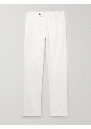 Massimo Alba - Winch2 Slim-Fit Cotton and Linen-Blend Trousers - Men - White - IT 46