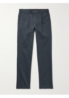 Massimo Alba - Ionio2 Straight-Leg Pleated Cotton-Twill Trousers - Men - Gray - IT 46