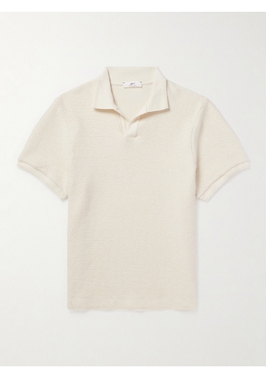 Mr P. - Golf Textured-Knit Organic Cotton Polo Shirt - Men - Neutrals - XS