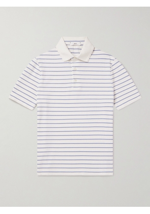 Mr P. - Golf Striped Organic Cotton-Piqué Polo Shirt - Men - White - XS