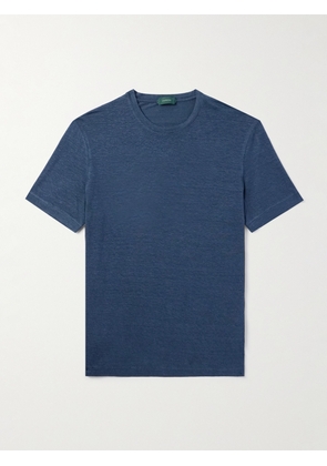 Incotex - Stretch-Linen T-Shirt - Men - Blue - IT 44