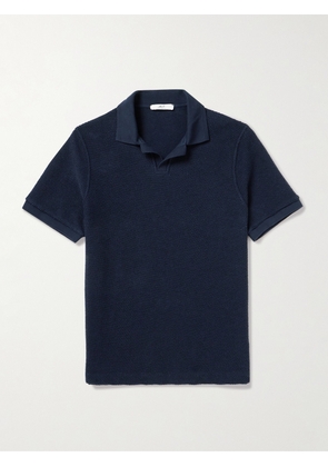 Mr P. - Golf Textured-Knit Organic Cotton Polo Shirt - Men - Blue - XS