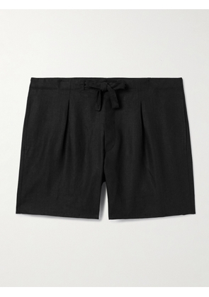 Stòffa - Linen-Twill Shorts - Men - Black - IT 46