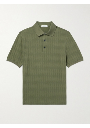 Mr P. - Golf Jacquard-Knit Organic Cotton Polo Shirt - Men - Green - XS
