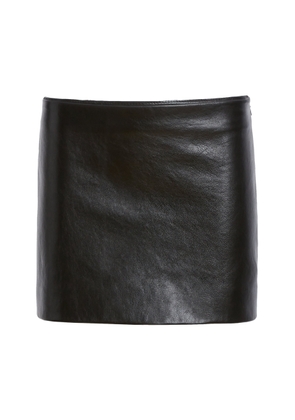 Khaite - Jett Leather Mini Skirt - Black - US 2 - Moda Operandi