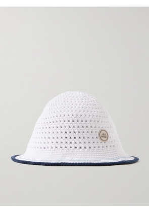 Mr P. - G/FORE Logo-Appliquéd Crocheted Cotton Bucket Hat - Men - White