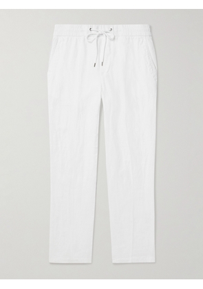 James Perse - Straight-Leg Garment-Dyed Linen Drawstring Trousers - Men - White - 1