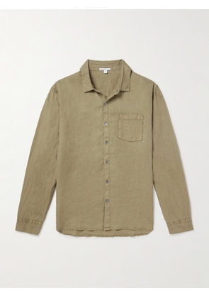 James Perse - Garment-Dyed Linen Shirt - Men - Green - 1