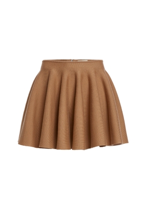 Khaite - Ulli Wool-Blend Mini Skirt - Brown - S - Moda Operandi