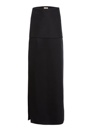 Khaite - Saxon Crepe Satin Maxi Skirt - Black - US 8 - Moda Operandi