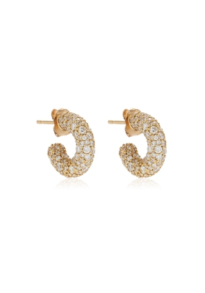 Akaila Reid  - Mini 18K Yellow Gold Diamond Hoop Earrings - Gold - OS - Moda Operandi - Gifts For Her