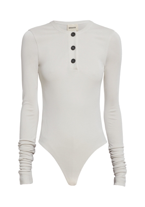 Khaite - Janelle Slinky Bodysuit - White - XS - Moda Operandi