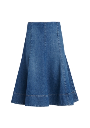 Khaite - Lennox Denim Midi Skirt - Medium Wash - US 6 - Moda Operandi